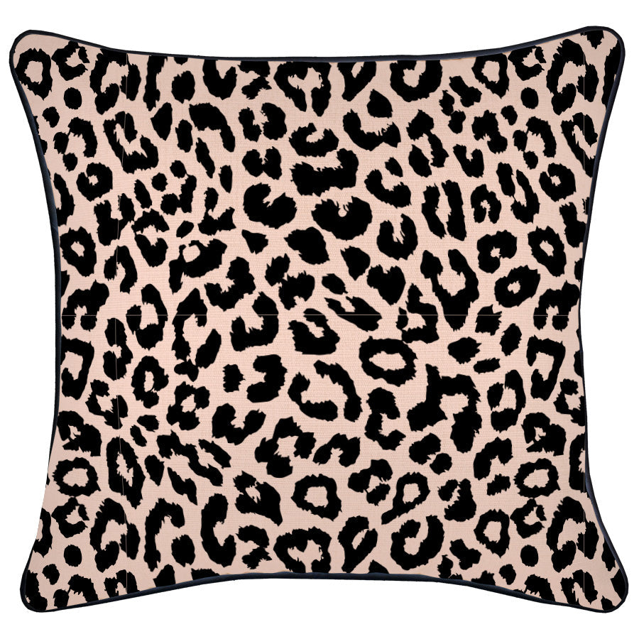 Cushion Cover-With Black Piping-Jungle Peach-45cm x 45cm-0