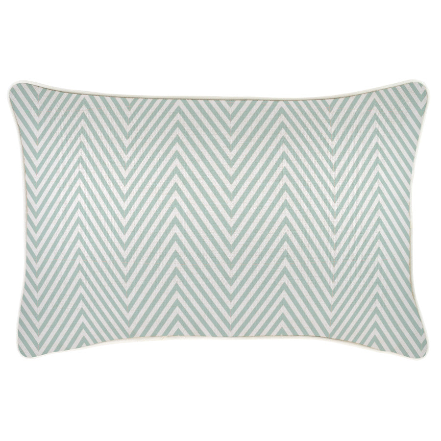 Cushion Cover-With Piping-Zig Zag Pale Mint-35cm x 50cm-0