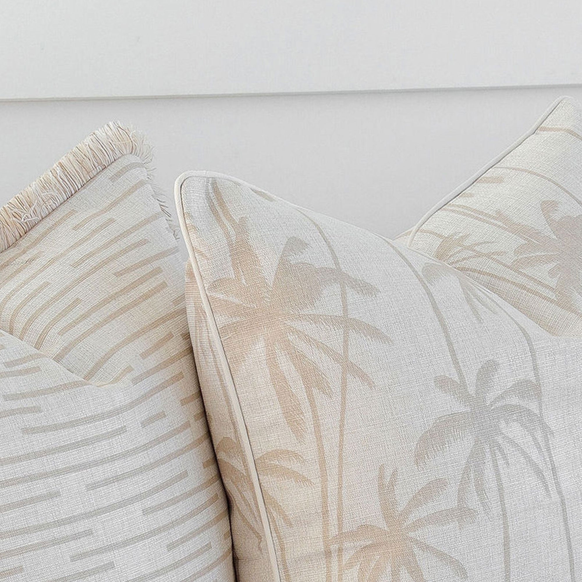 Cushion Cover-With Piping-Tall Palms Beige-35cm x 50cm-1