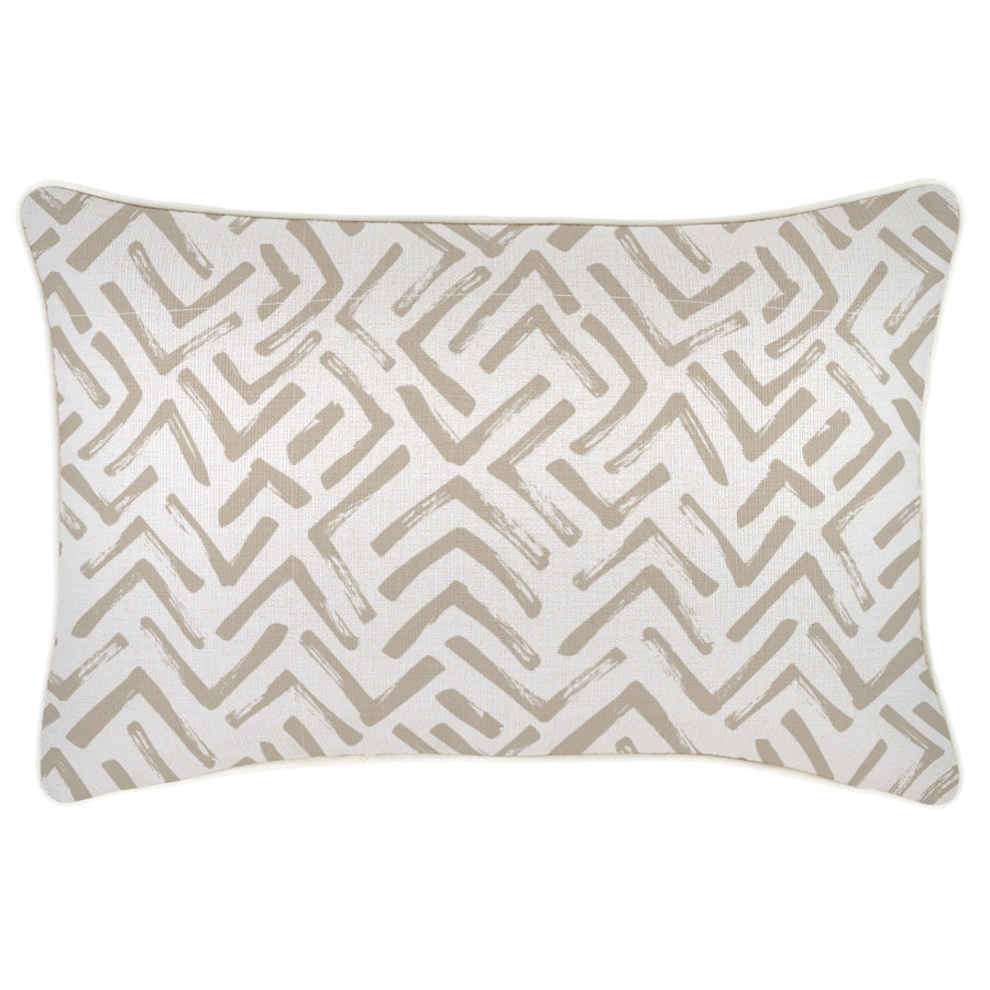 Cushion Cover-With Piping-Tribal-Beige-35cm x 50cm-0