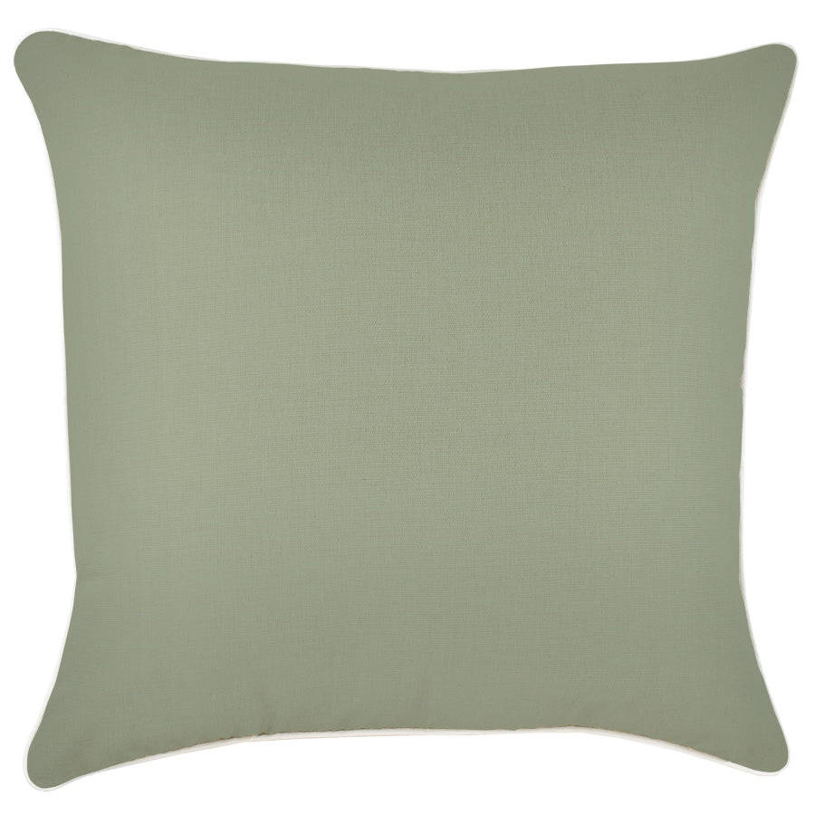 Cushion Cover-With Piping-Solid Sage-60cm x 60cm-0