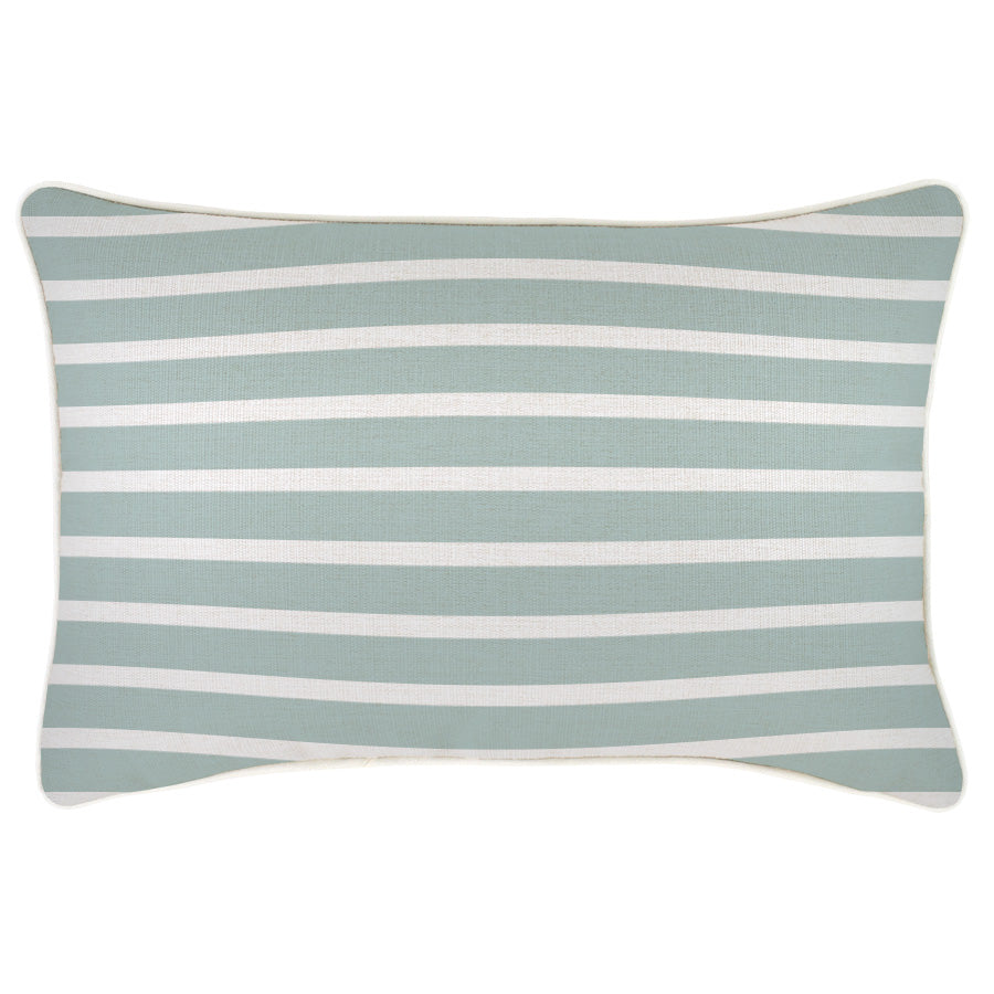 Cushion Cover-With Piping-Hampton Stripe Seafoam-35cm x 50cm-0