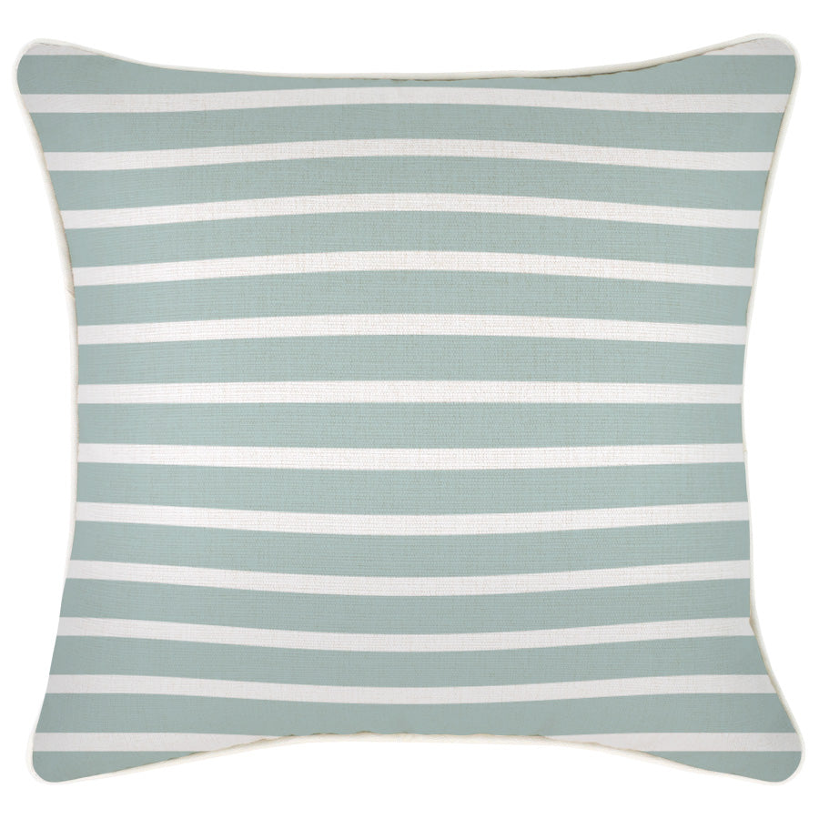 Cushion Cover-With Piping-Hampton Stripe Seafoam-45cm x 45cm-0