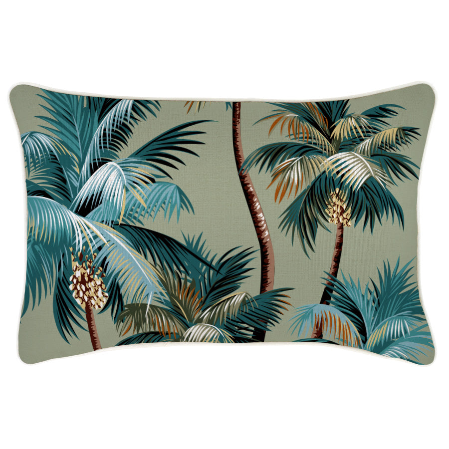 Cushion Cover-With Piping-Palm Trees Sage-35cm x 50cm-0