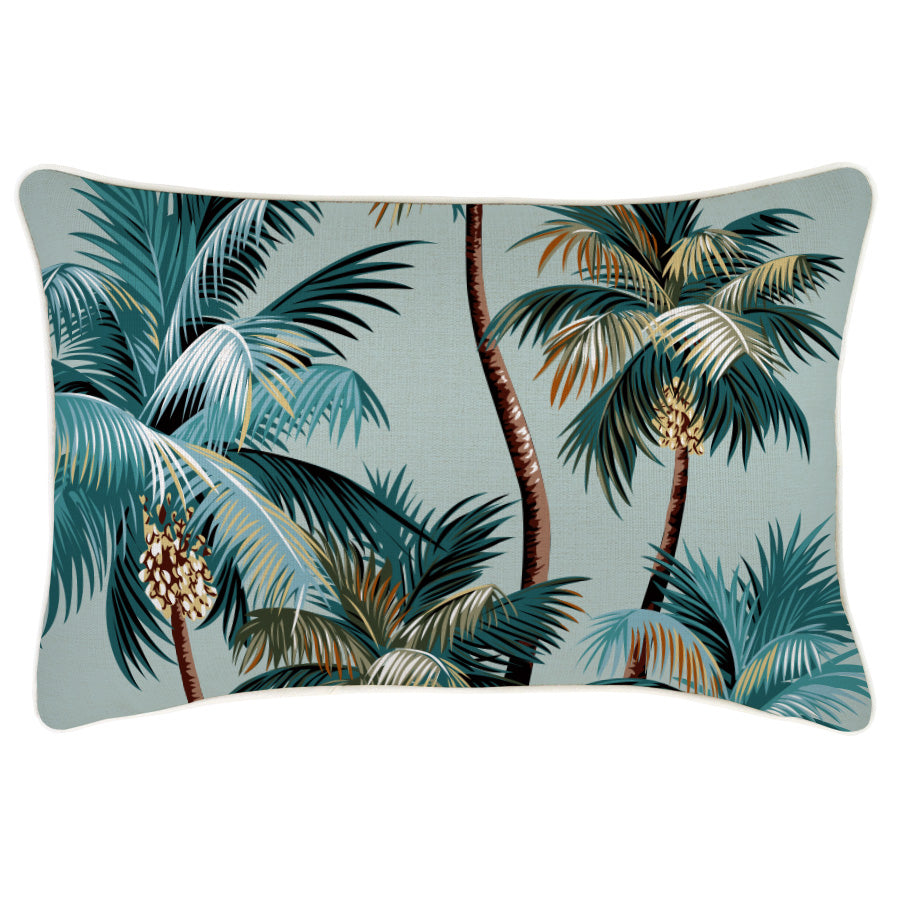 Cushion Cover-With Piping-Palm Trees Seafoam-35cm x 50cm-0