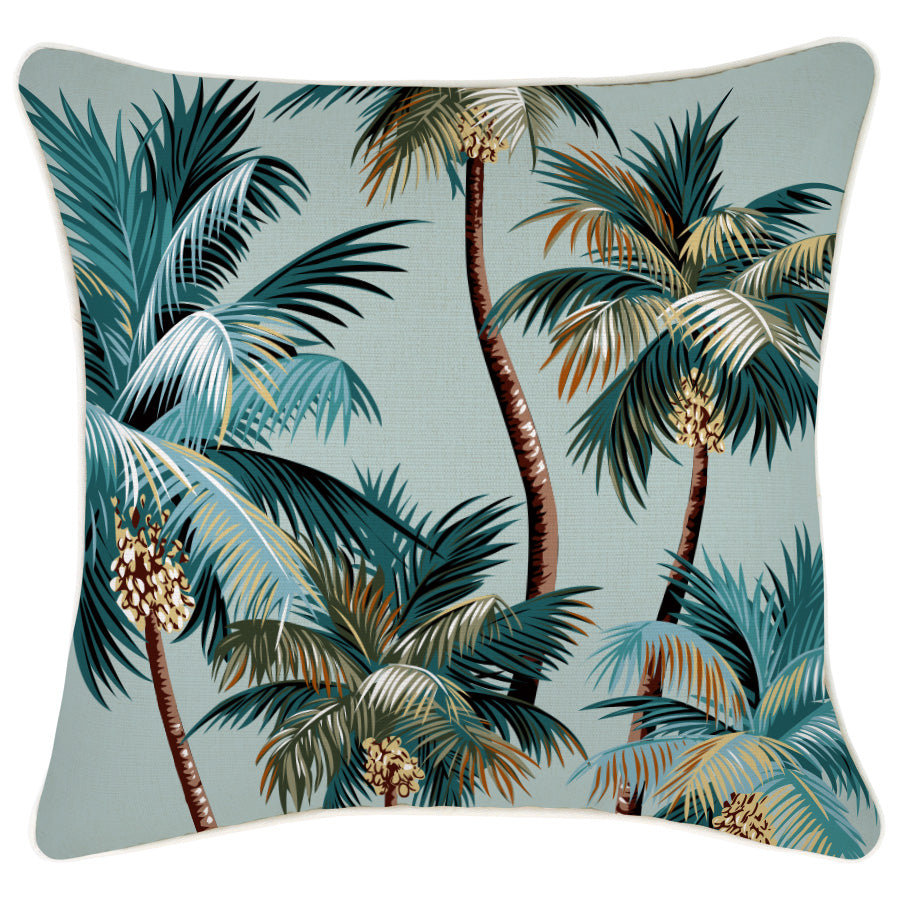 Cushion Cover-With Piping-Palm Trees Seafoam-45cm x 45cm-0