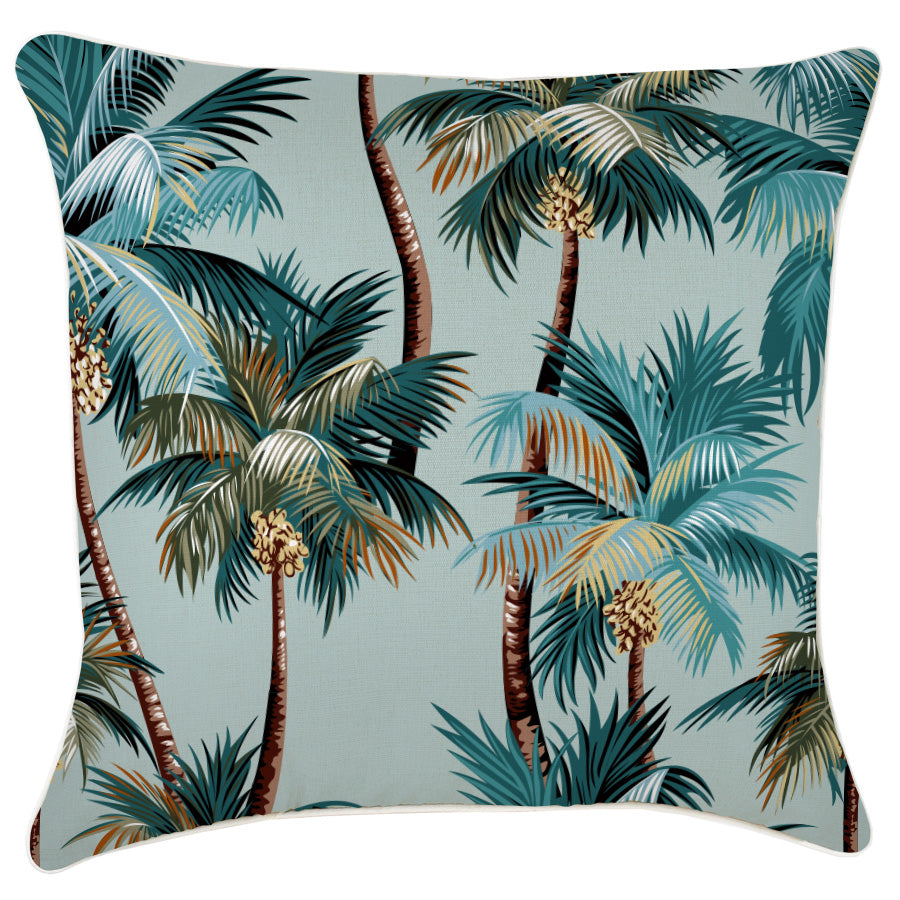 Cushion Cover-With Piping-Palm Trees Seafoam-60cm x 60cm-0