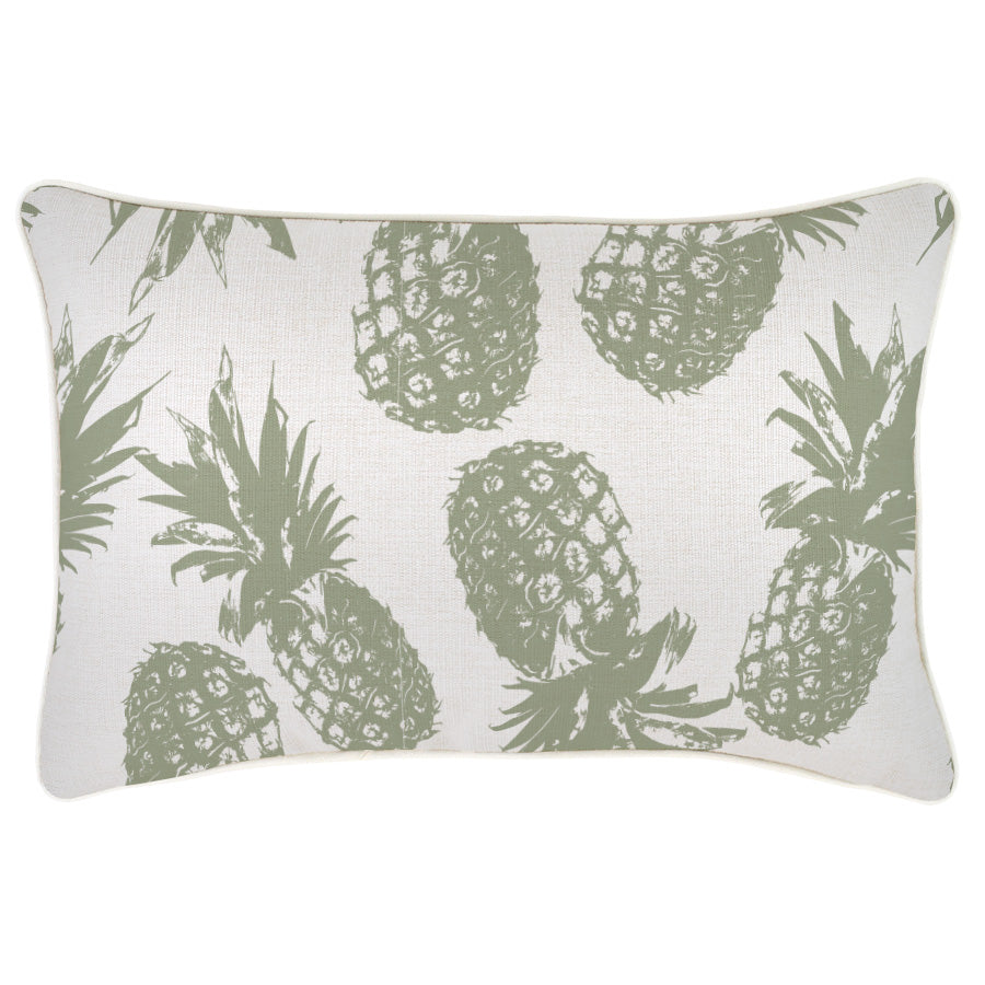 Cushion Cover-With Piping-Pineapples Sage-35cm x 50cm-0