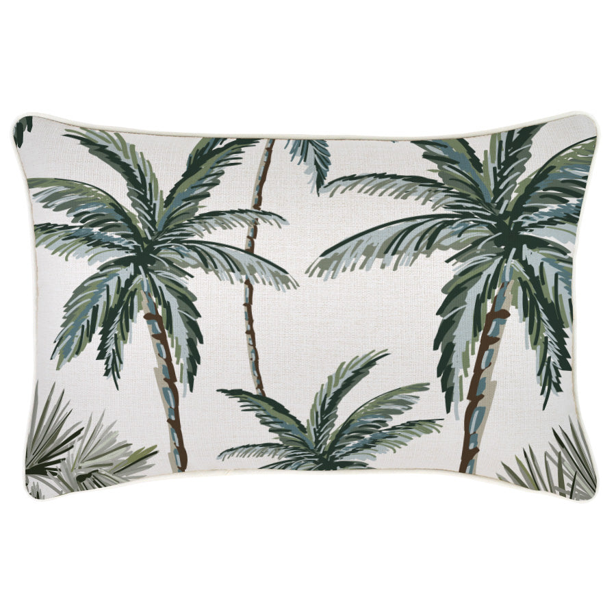 Cushion Cover-With Piping-Palm Tree Paradise Natural-35cm x 50cm-0