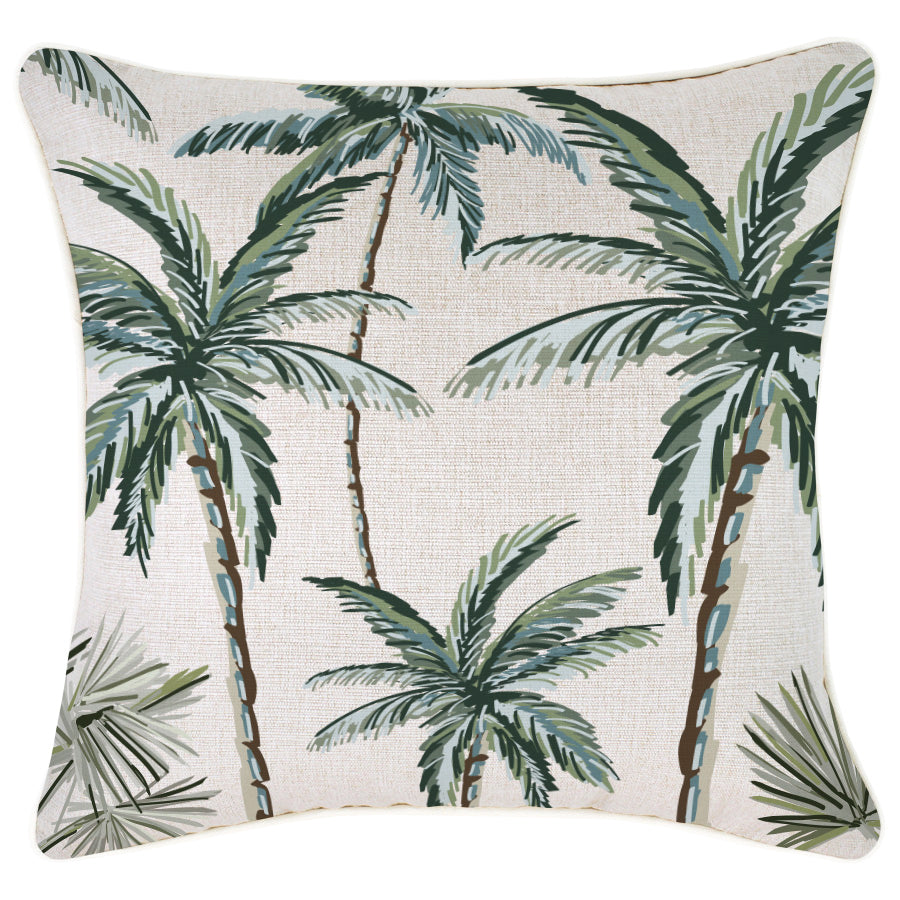 Cushion Cover-With Piping-Palm Tree Paradise Natural-45cm x 45cm-0