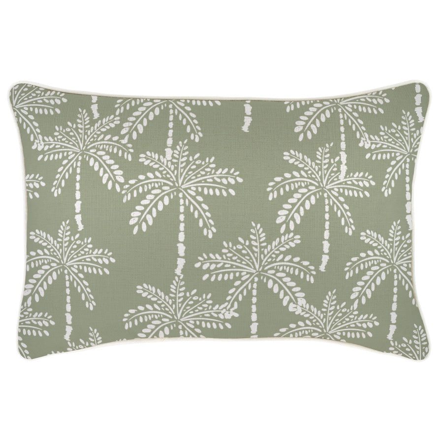 Cushion Cover-With Piping-Cabana Palms Sage-35cm x 50cm-0