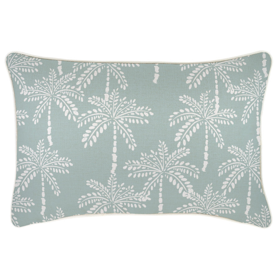 Cushion Cover-With Piping-Cabana Palms Seafoam-35cm x 50cm-0