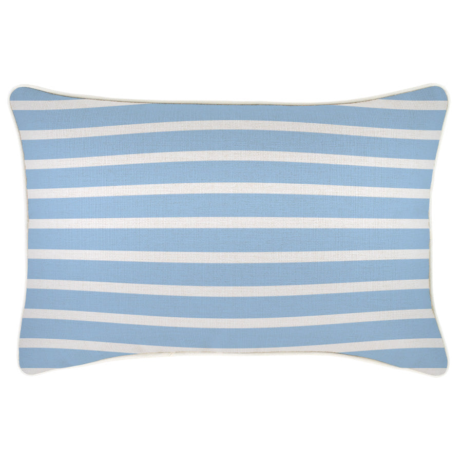 Cushion Cover-With Piping-Hampton Stripe Pale Blue-35cm x 50cm-0