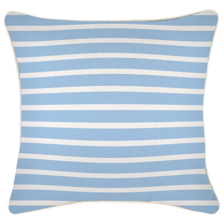 Cushion Cover-With Piping-Hampton Stripe Pale Blue-45cm x 45cm-0