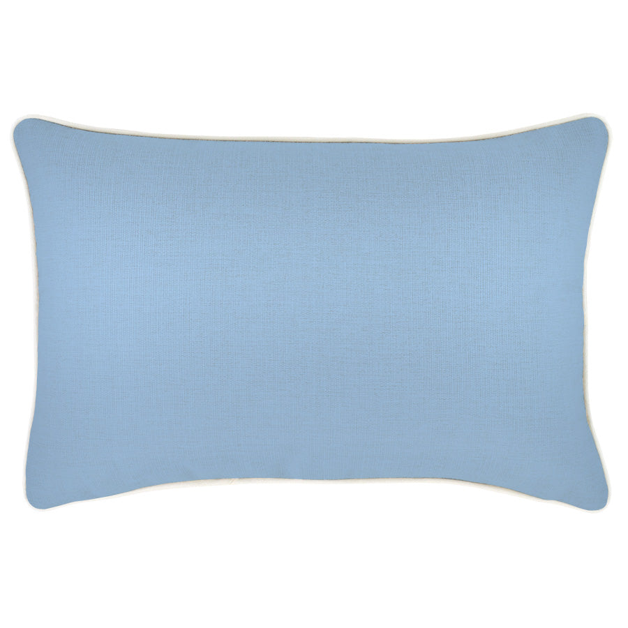 Cushion Cover-With Piping-Solid Pale Blue-35cm x 50cm-0