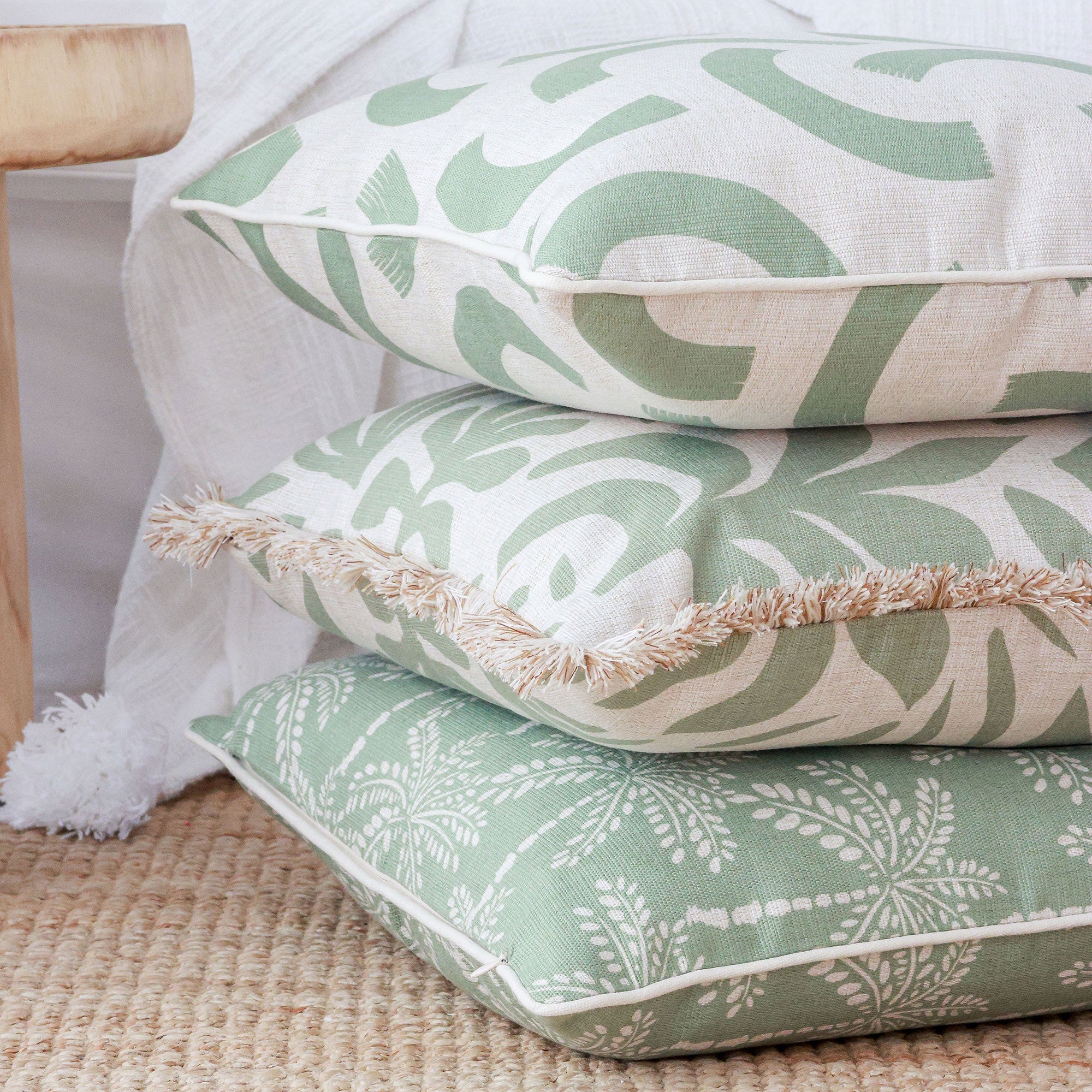 Cushion Cover-With Piping-Muse Sage-35cm x 50cm-3