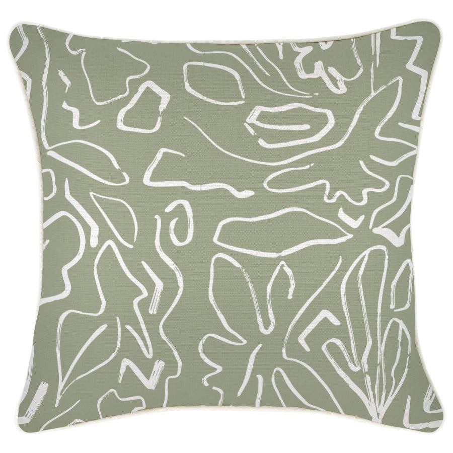 Cushion Cover-With Piping-Playa Sage-45cm x 45cm-0