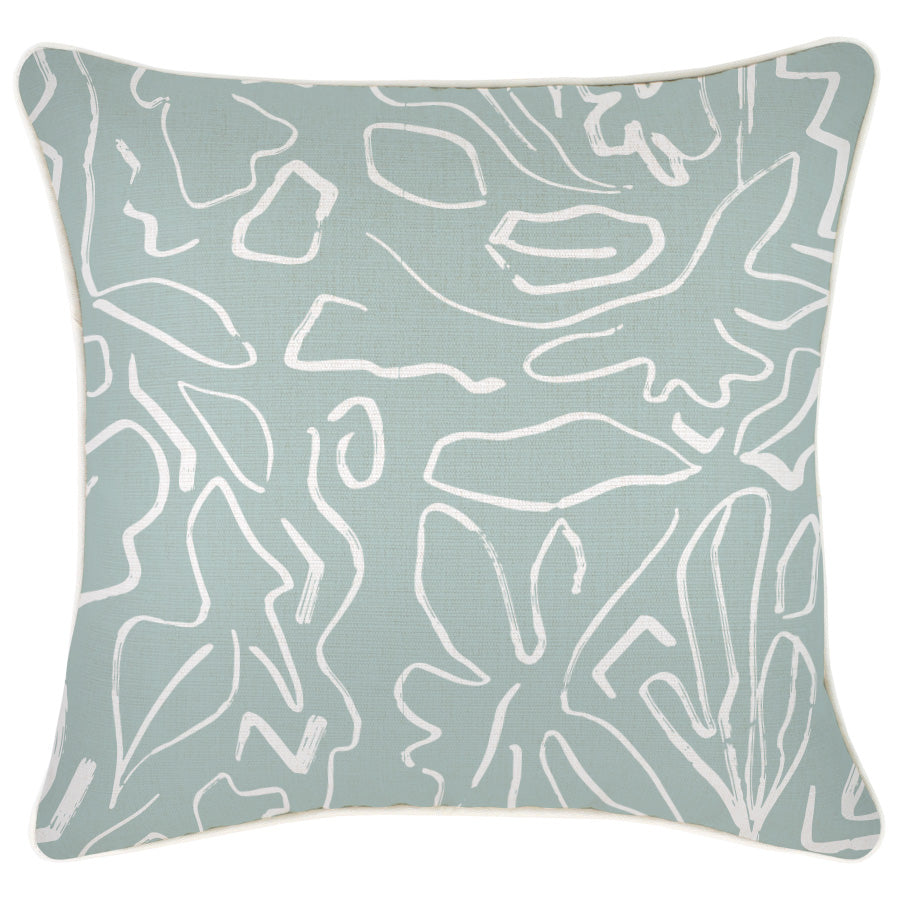 Cushion Cover-With Piping-Playa Seafoam-45cm x 45cm-0