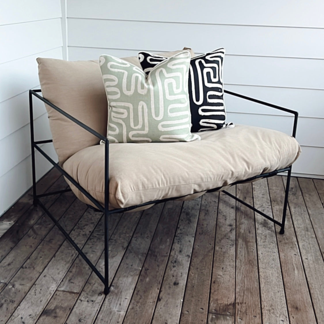 Cushion Cover-With Piping-Maze Sage-45cm x 45cm-1