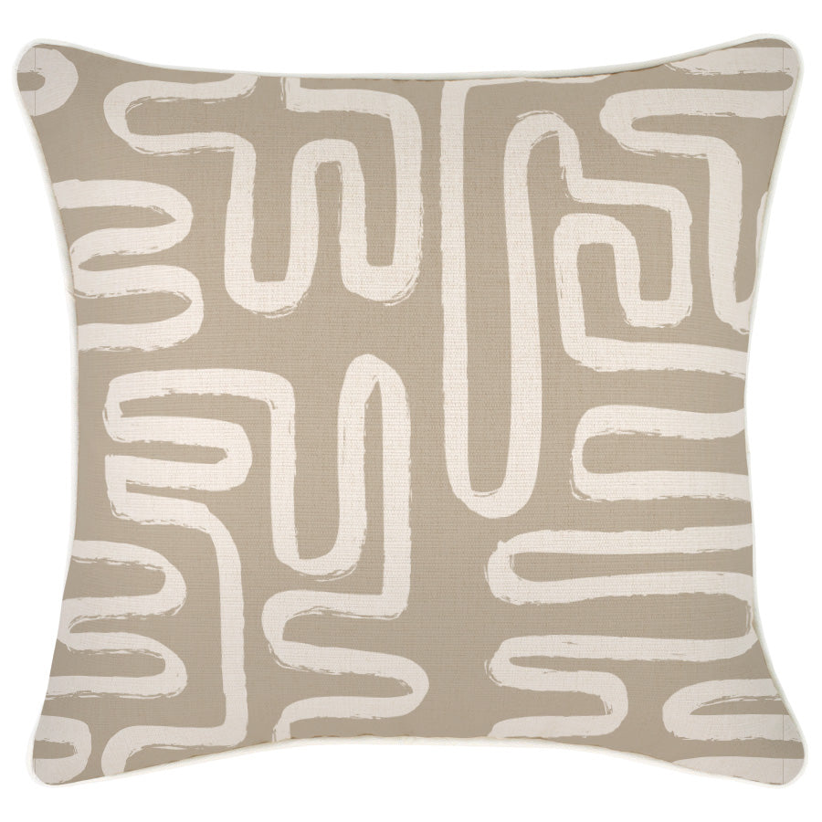 Cushion Cover-With Piping-Maze Taupe-45cm x 45cm-0