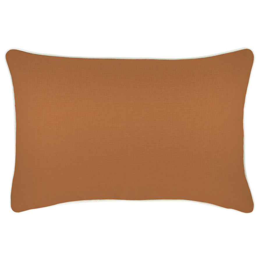 Cushion Cover-With Piping-Solid Rust-35cm x 50cm-0