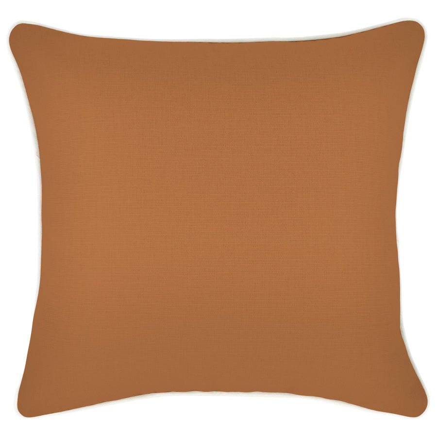 Cushion Cover-With Piping-Solid Rust-45cm x 45cm-0