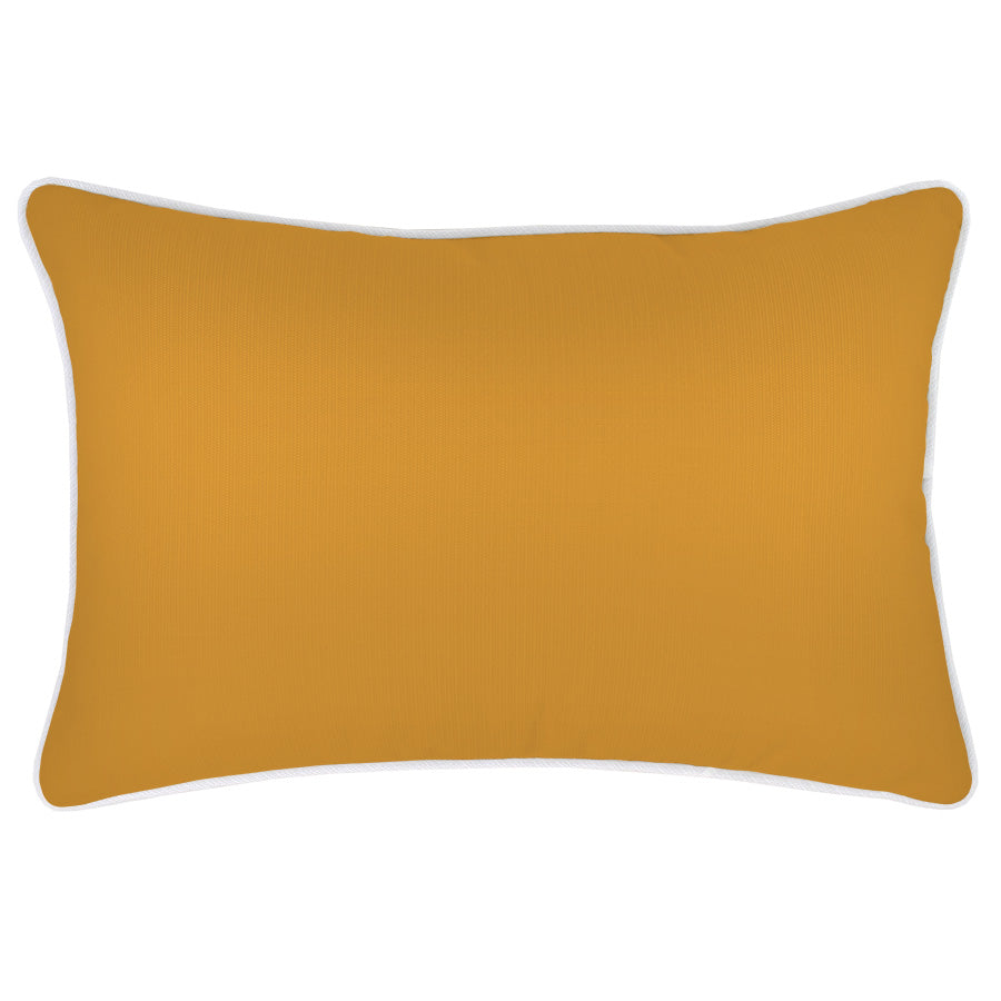 Cushion Cover-With Piping-Solid Gold White-35cm x 50cm-0