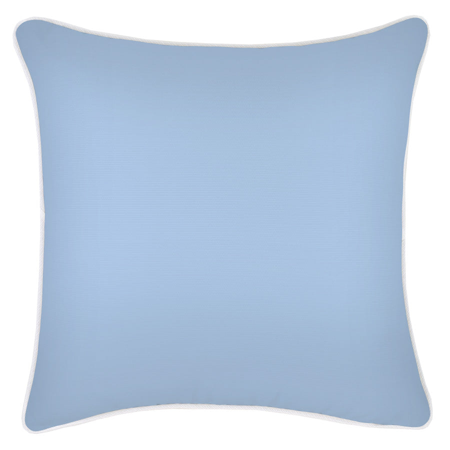 Cushion Cover-With Piping-Solid Blue White-45cm x 45cm-0