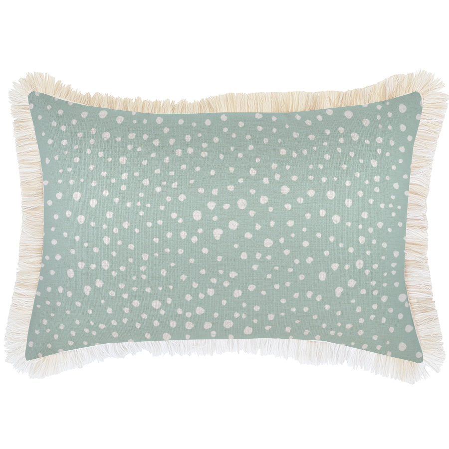 Cushion Cover-Coastal Fringe-Lunar Pale Mint-35cm x 50cm-0