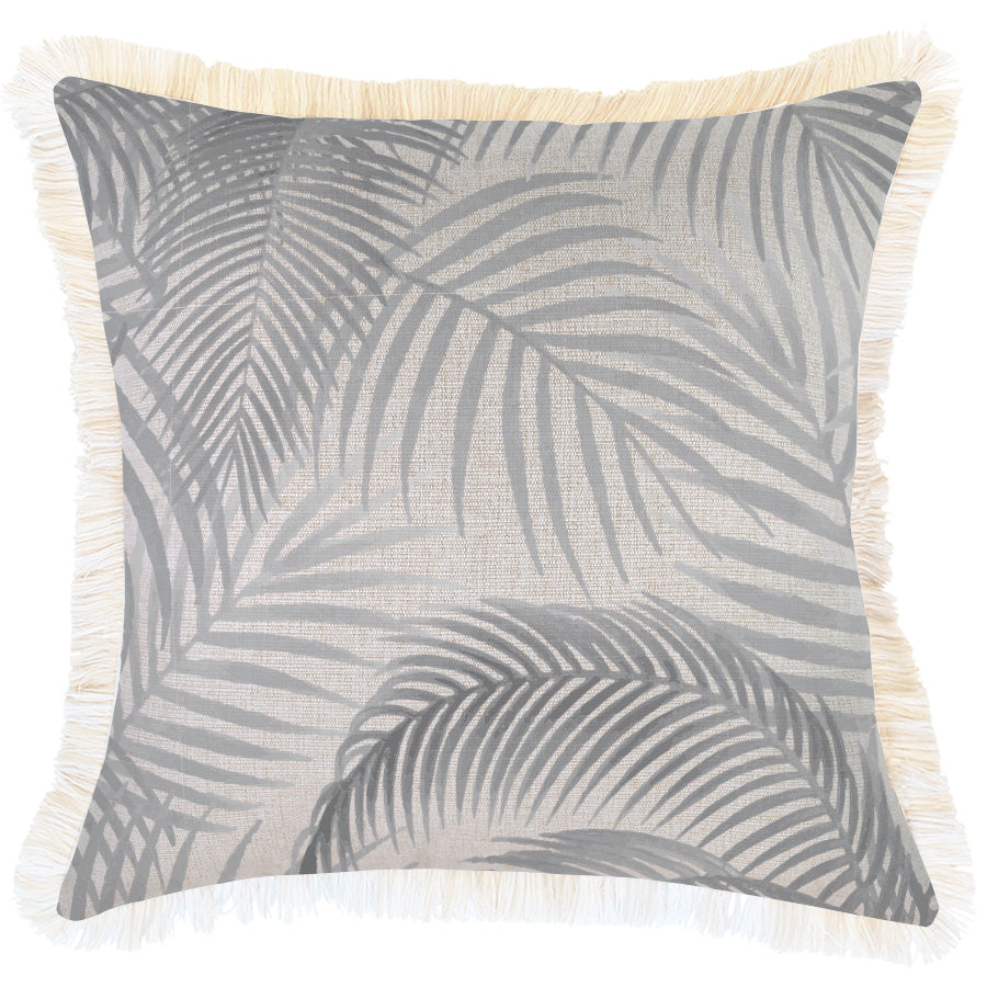 Cushion Cover-Coastal Fringe-Seminyak Smoke-45cm x 45cm-0