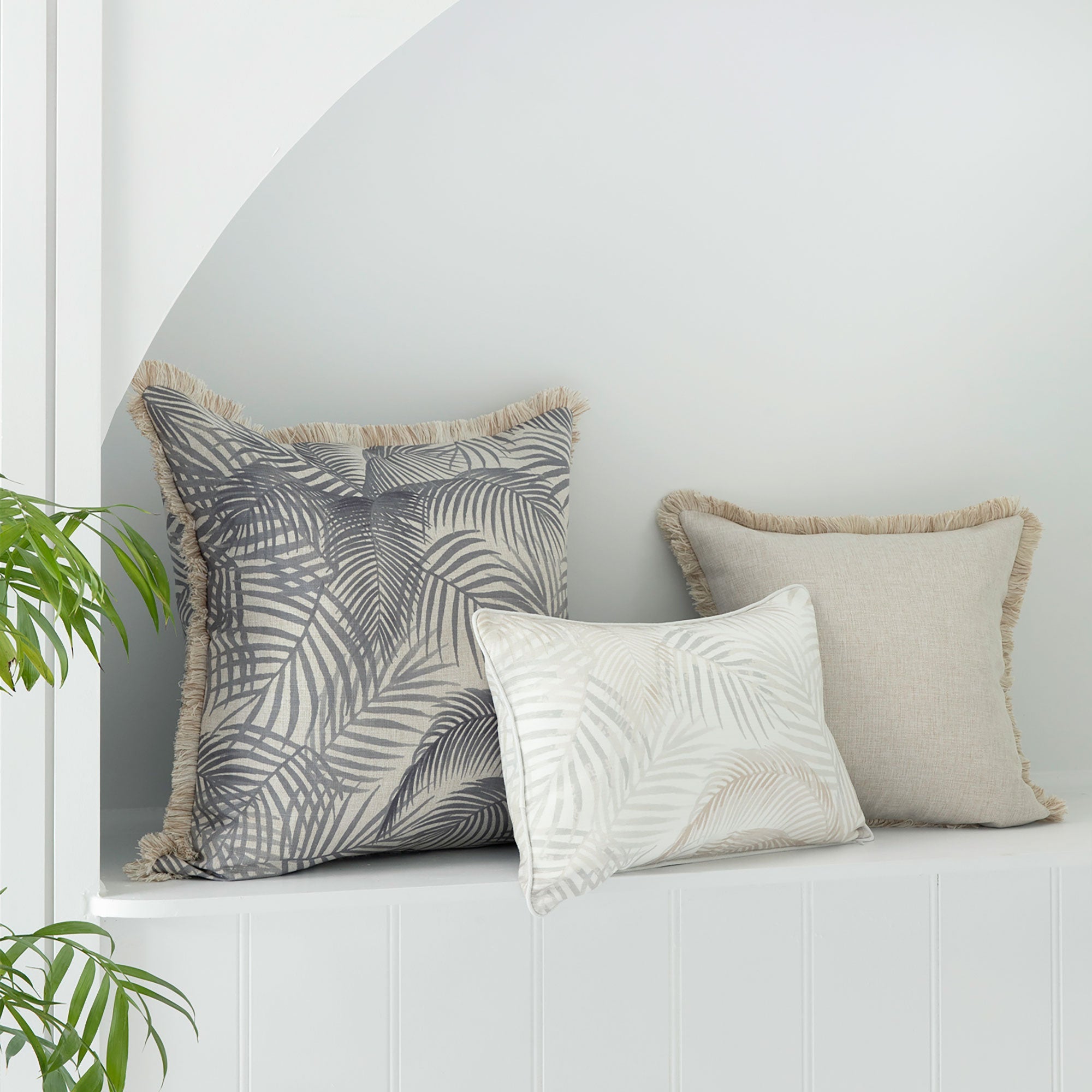 Cushion Cover-Coastal Fringe-Seminyak Smoke-60cm x 60cm-1