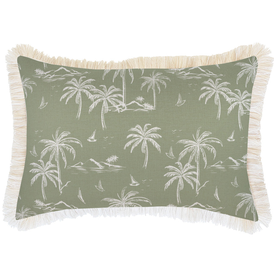 Cushion Cover-Coastal Fringe-Postcards Sage-35cm x 50cm-0