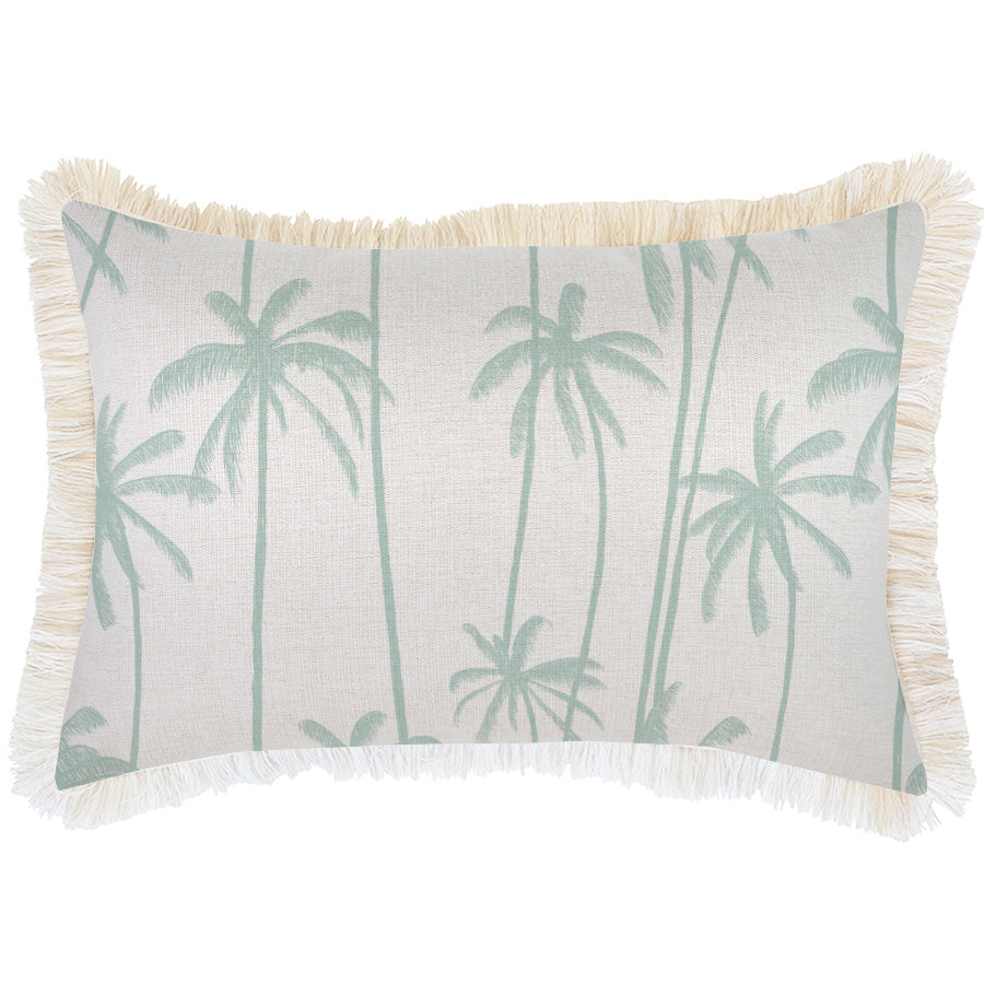 Cushion Cover-Coastal Fringe-Tall Palms Mint-35cm x 50cm-0