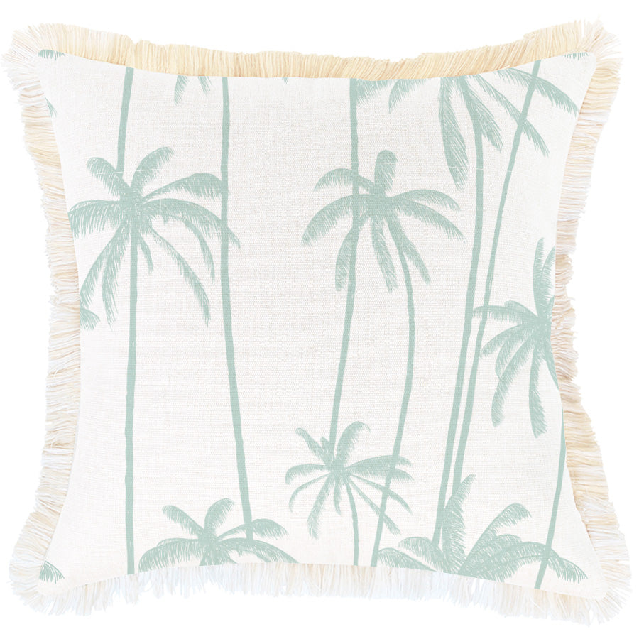 Cushion Cover-Coastal Fringe-Tall Palms Mint-45cm x 45cm-0