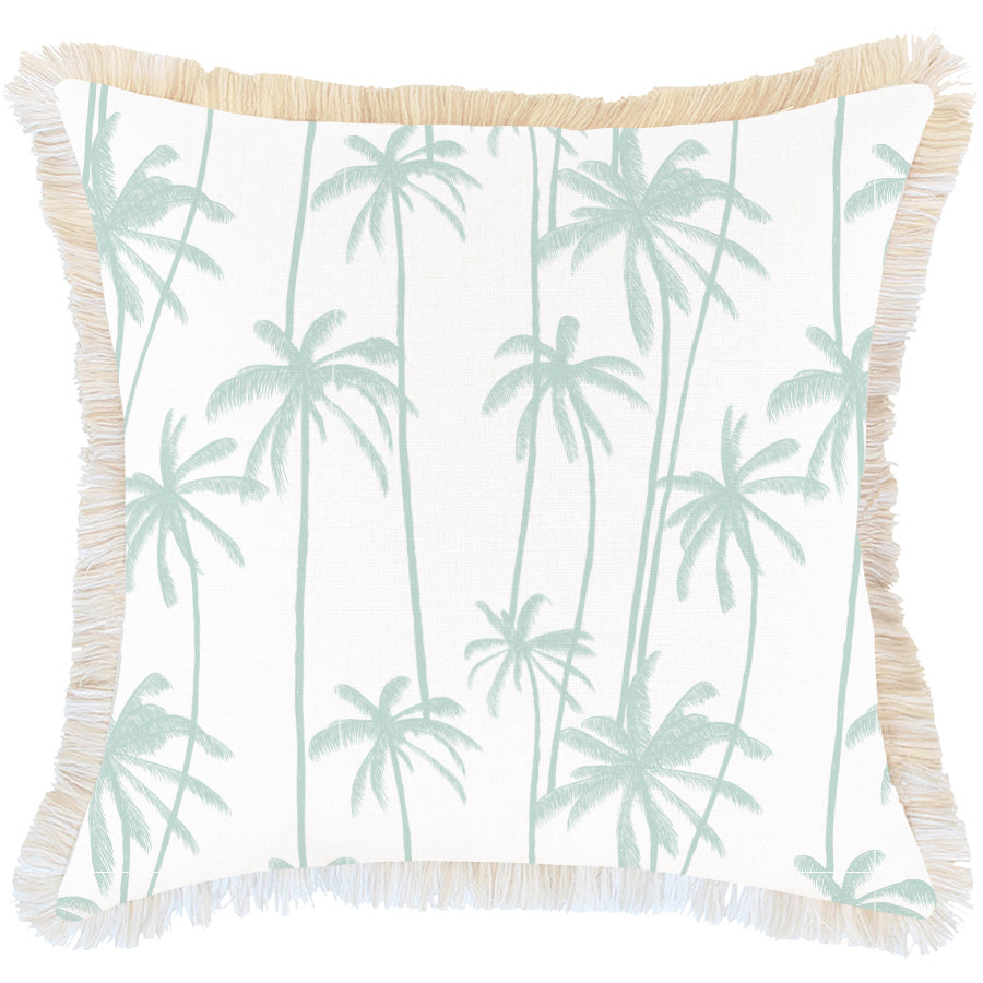 Cushion Cover-Coastal Fringe-Tall Palms Mint-60cm x 60cm-0