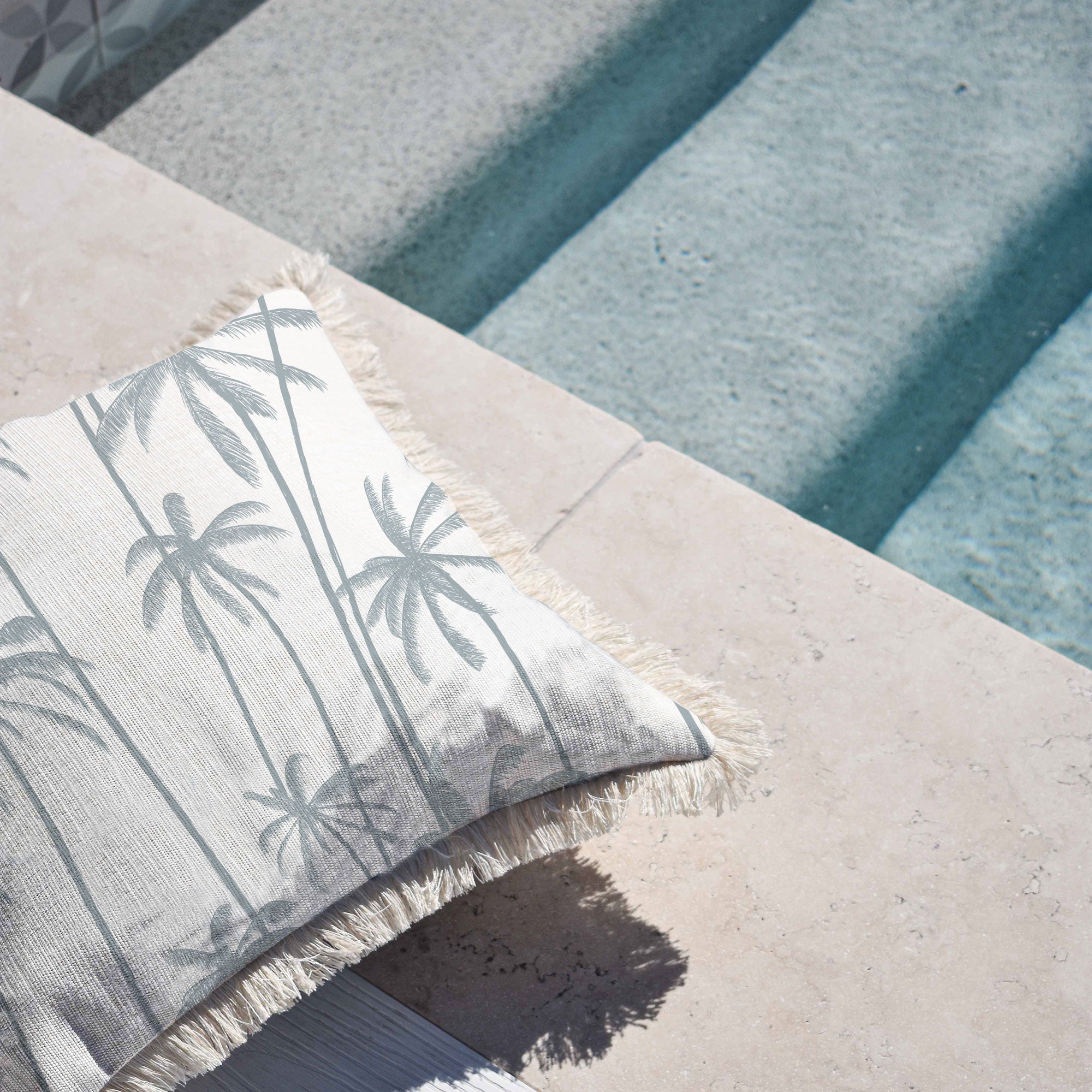 Cushion Cover-Coastal Fringe-Tall Palms Smoke-45cm x 45cm-1