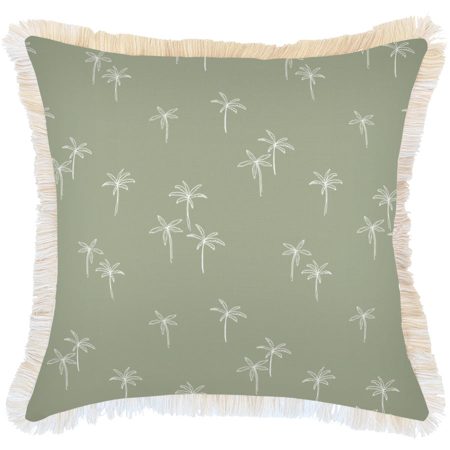 Cushion Cover-Coastal Fringe-Palm Cove Sage-60cm x 60cm-0