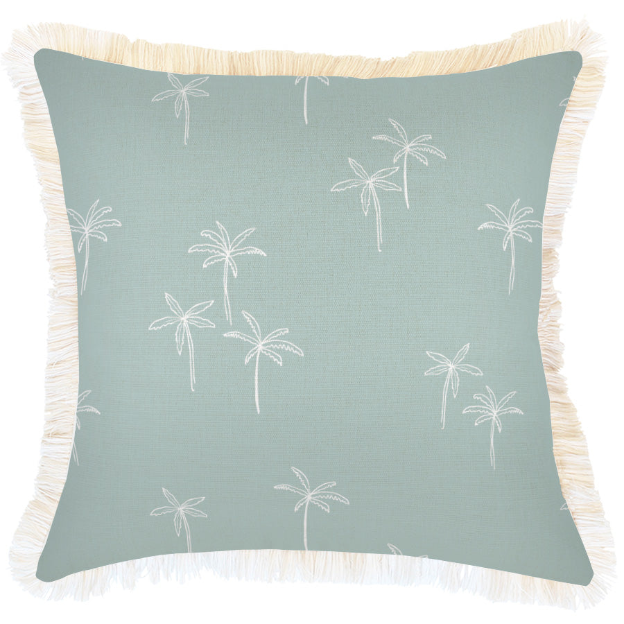 Cushion Cover-Coastal Fringe-Palm Cove Seafoam-45cm x 45cm-0