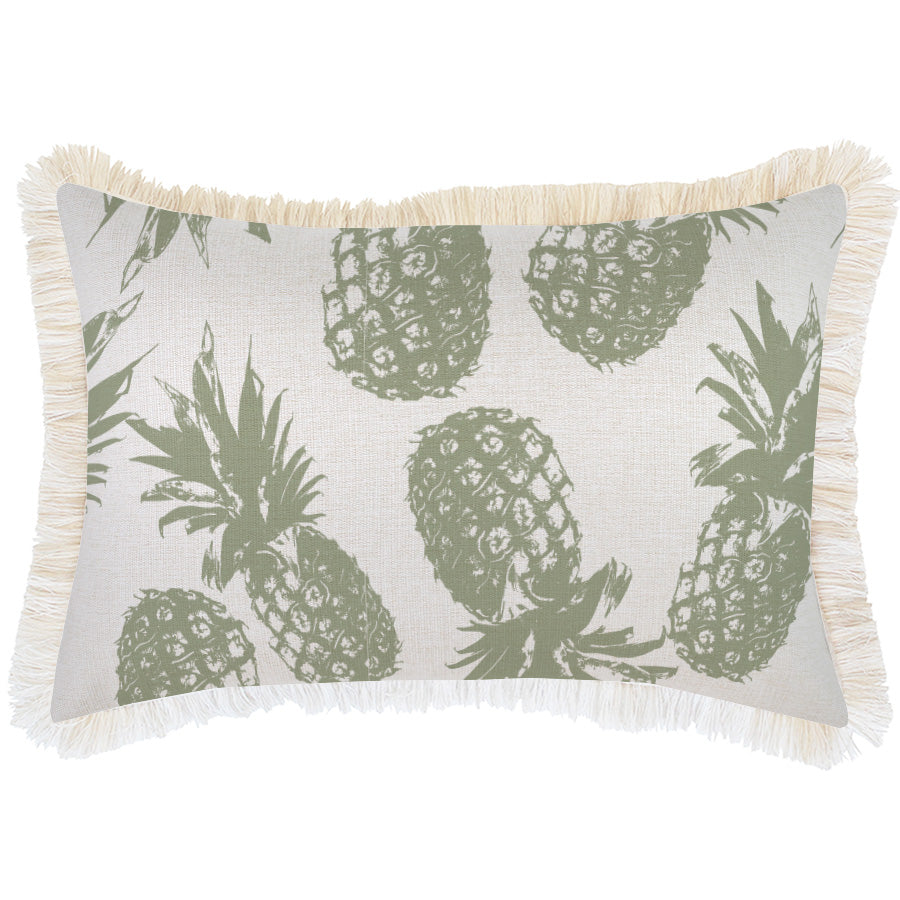 Cushion Cover-Coastal Fringe-Pineapples Sage-35cm x 50cm-0