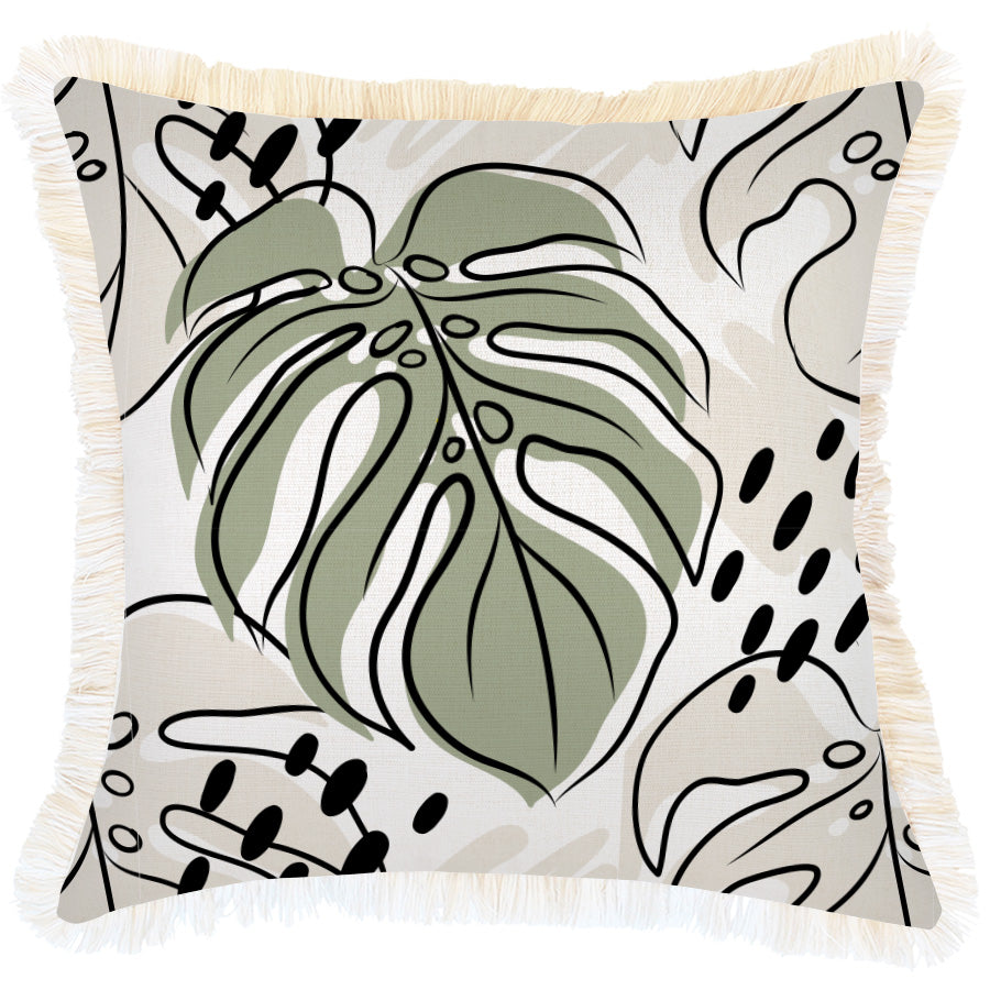 Cushion Cover-Coastal Fringe-Rainforest Sage-45cm x 45cm-0