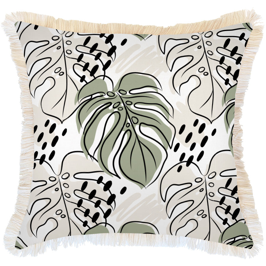 Cushion Cover-Coastal Fringe-Rainforest Sage-60cm x 60cm-0