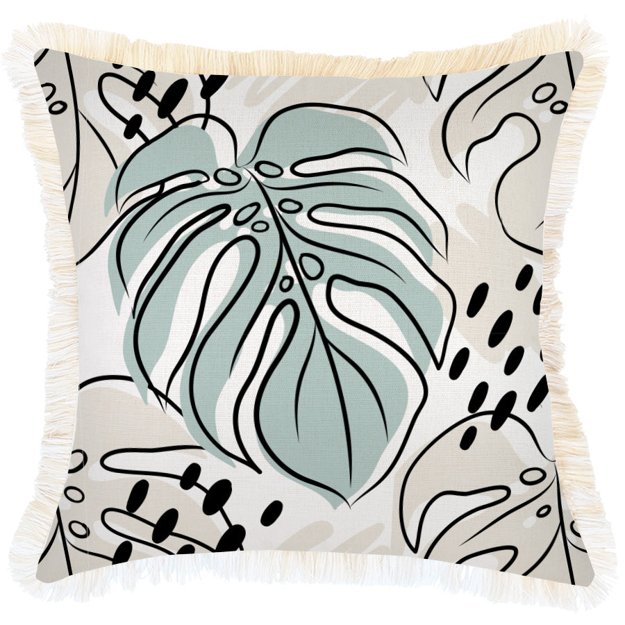 Cushion Cover-Coastal Fringe-Rainforest Seafoam-45cm x 45cm-0