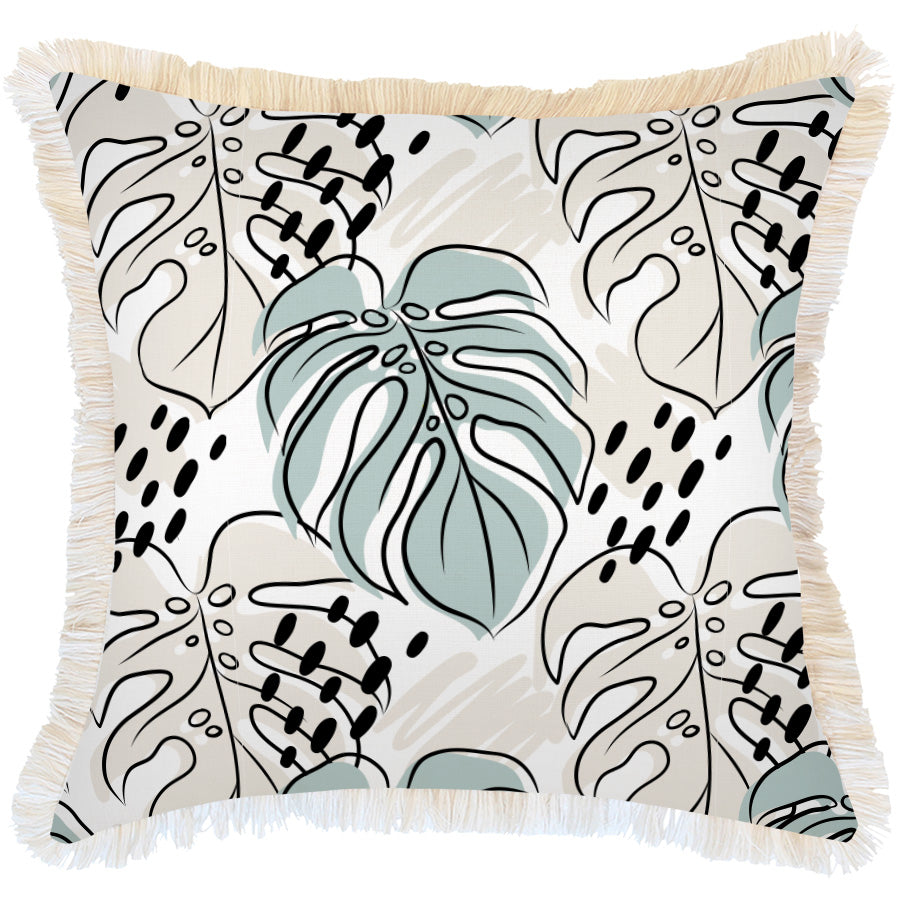 Cushion Cover-Coastal Fringe-Rainforest Seafoam-60cm x 60cm-0