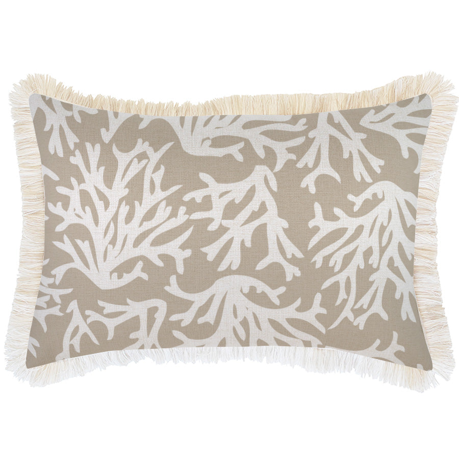 Cushion Cover-Coastal Fringe-Coastal Coral Beige-35cm x 50cm-0