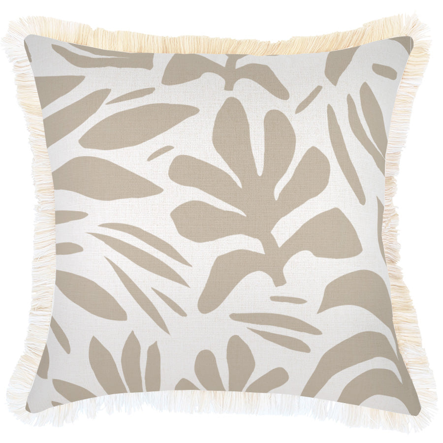 Cushion Cover-Coastal Fringe-Tahiti Beige-45cm x 45cm-0