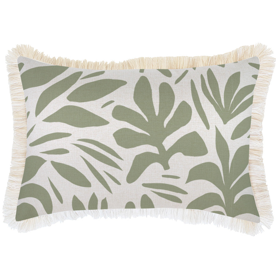 Cushion Cover-Coastal Fringe-Tahiti Sage-35cm x 50cm-0