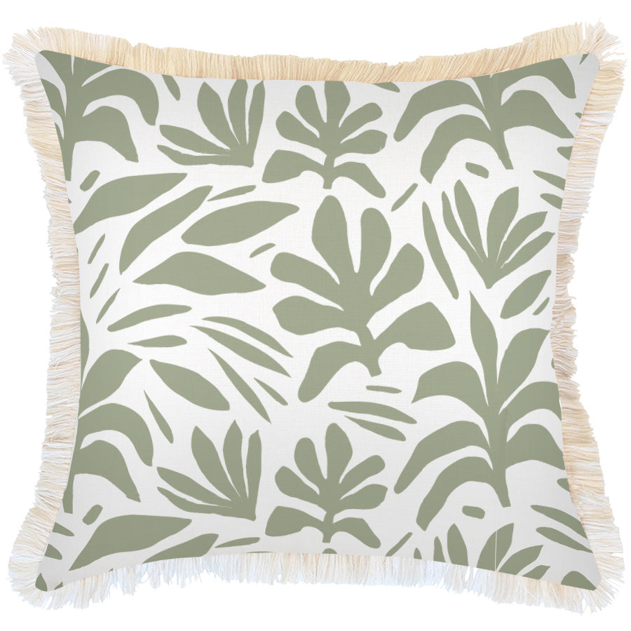 Cushion Cover-Coastal Fringe-Tahiti Sage-60cm x 60cm-0