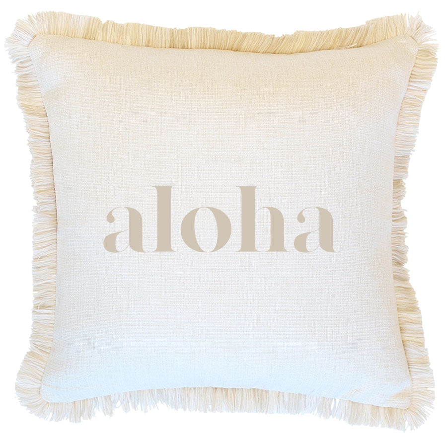 Cushion Cover-Coastal Fringe-Aloha Beige-45cm x 45cm-0