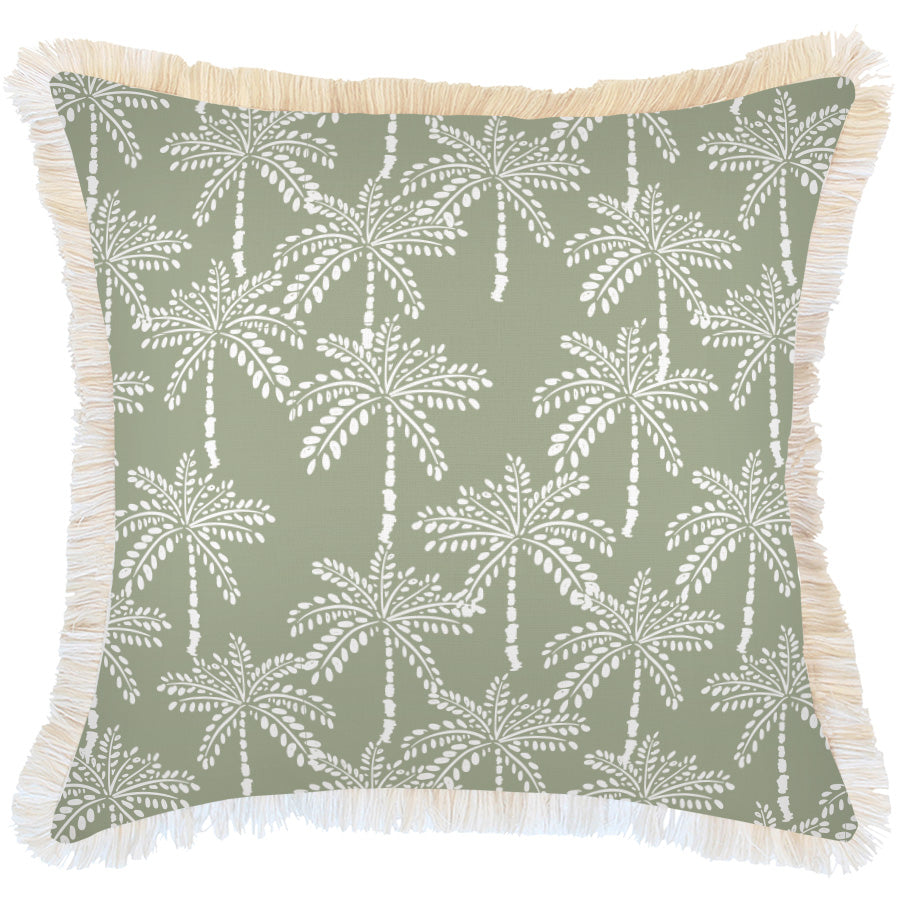 Cushion Cover-Coastal Fringe-Cabana Palms Sage-60cm x 60cm-0