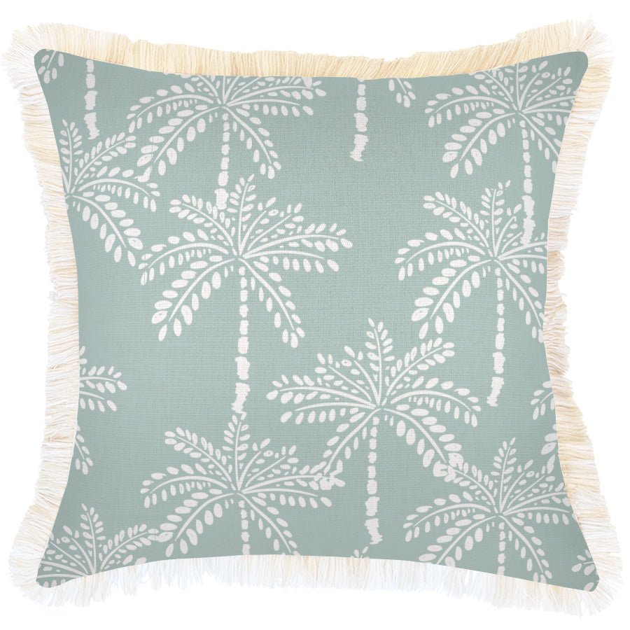 Cushion Cover-Coastal Fringe-Cabana Palms Seafoam-45cm x 45cm-0